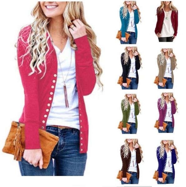 2019 autumn fashion women cardigan sweater with buttons solid colors long sleeve v neck shirt coat ladies slim cardigan coats dhl, Black;brown
2019 autumn fashion women cardigan sweater with buttons solid colors long sleeve v neck shirt coat ladies slim cardigan coats dhl, Black;brown