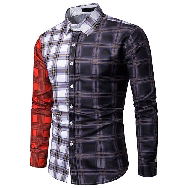 mens contrast color plaid printed shirts casual long sleeve male button slim fit shirts streetwear homme xxxl, White;black
mens contrast color plaid printed shirts casual long sleeve male button slim fit shirts streetwear homme xxxl, White;black