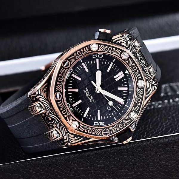 luxury royal wristwatches offshore carving stainless steels automatic mechanical rubber strap sport men mens watch watches, Slivery;brown
luxury royal wristwatches offshore carving stainless steels automatic mechanical rubber strap sport men mens watch watches, Slivery;brown