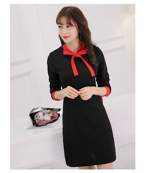 matte black the new show thin female leisure dress long-sleeved pure color, Black;gray
matte black the new show thin female leisure dress long-sleeved pure color, Black;gray