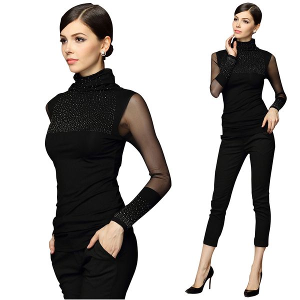 2016 women sweaters plus size 3xl sweter mujer black turtleneck diamond pullover slim lace long sleeve basic pull femme, White;black 
2016 women sweaters plus size 3xl sweter mujer black turtleneck diamond pullover slim lace long sleeve basic pull femme, White;black