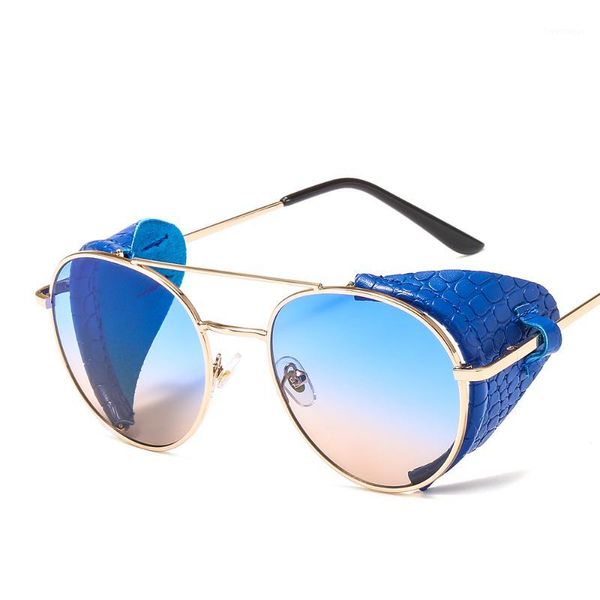 fashion vintage steampunk sunglasses men women leather side shield design metal sun glasses steam punk uv400 eyewear1, White;black
fashion vintage steampunk sunglasses men women leather side shield design metal sun glasses steam punk uv400 eyewear1, White;black