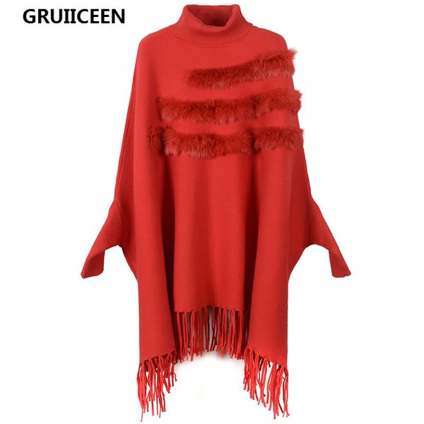 gruiiceen fancy soft cashmere turtleneck warm winter sweater women 2017 batwing sleeve cloak sweater with tassel female, Black
gruiiceen fancy soft cashmere turtleneck warm winter sweater women 2017 batwing sleeve cloak sweater with tassel female, Black