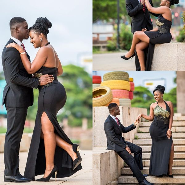 black mermaid prom dresses long halter neck backless gold applique high side split formal dresses evening wear vestidos de fiesta
black mermaid prom dresses long halter neck backless gold applique high side split formal dresses evening wear vestidos de fiesta