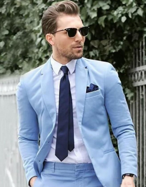 handsome mens suits 2 piece notch lapel polyester blend terno masculino two buttons light blue groom tuxedos, White;black
handsome mens suits 2 piece notch lapel polyester blend terno masculino two buttons light blue groom tuxedos, White;black