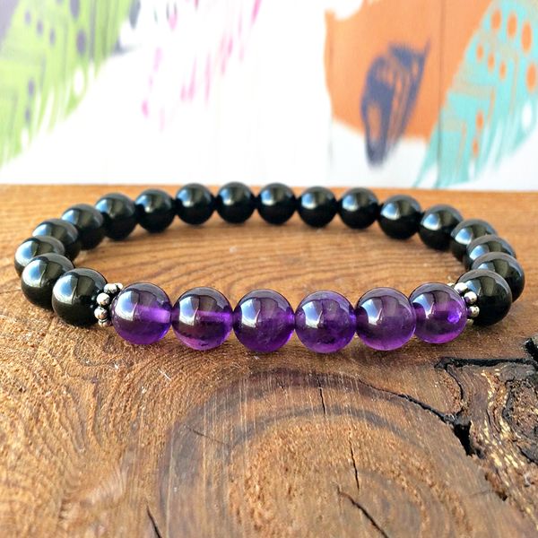 wholesale 8mm a grade amethys t crystals wrist mala bracelet black onyx natural stone bracelet grounding root chakra, Golden;silver
wholesale 8mm a grade amethys t crystals wrist mala bracelet black onyx natural stone bracelet grounding root chakra, Golden;silver