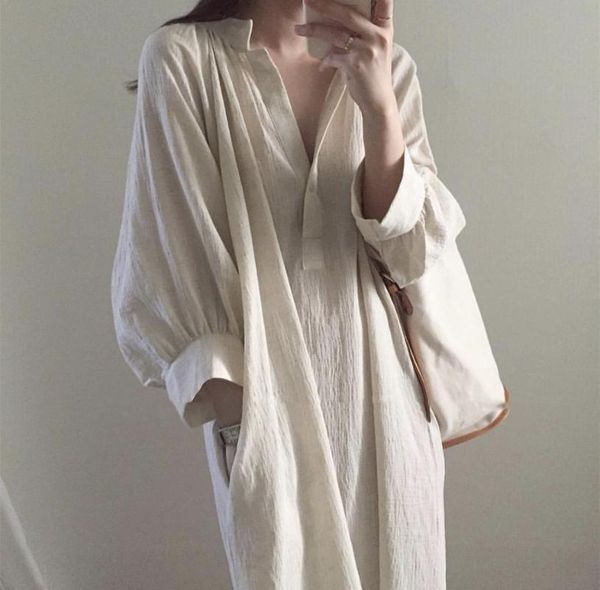 uego soft cozy cotton linen wrinkled autumn dress v-neck vintage shirt long dress korean design prairie chic women casual, White;black
uego soft cozy cotton linen wrinkled autumn dress v-neck vintage shirt long dress korean design prairie chic women casual, White;black