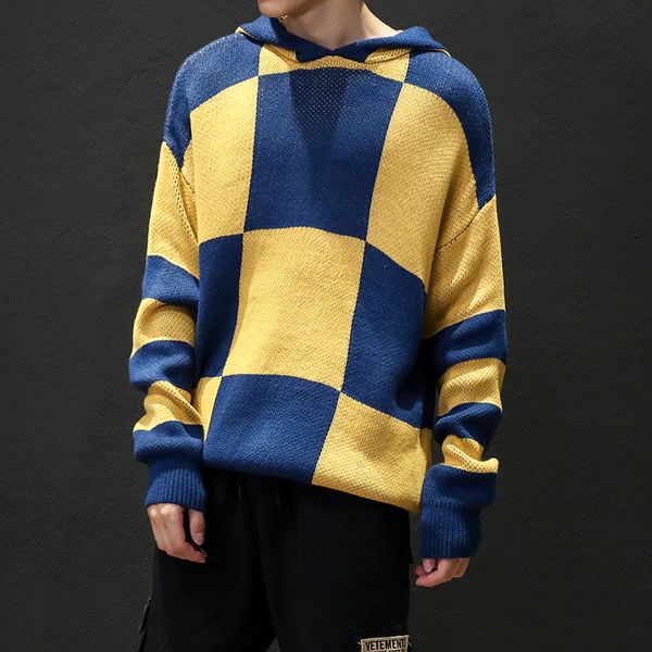 men hooded pullovers big plaid style sweater 5xl 2019 new winter men's knitted wool sweater men's slim fit clothing m8640, White;black
men hooded pullovers big plaid style sweater 5xl 2019 new winter men's knitted wool sweater men's slim fit clothing m8640, White;black