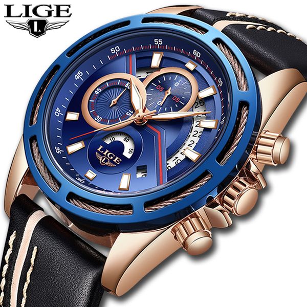lige men watch quartz clock creative watches mens waterproof fashion blue casual sport watch relogio masculino, Slivery;brown
lige men watch quartz clock creative watches mens waterproof fashion blue casual sport watch relogio masculino, Slivery;brown
