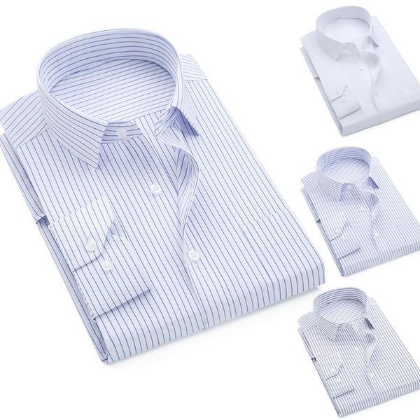men solid color long sleeve vertical stripes print plus size buttons down shirt, White;black
men solid color long sleeve vertical stripes print plus size buttons down shirt, White;black