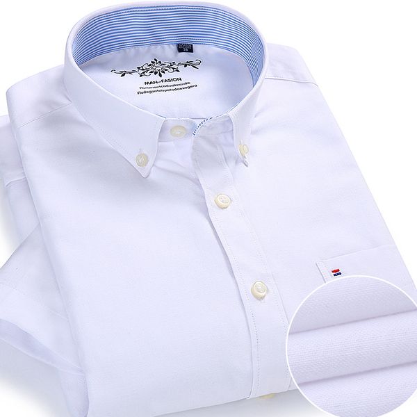 summer oxford cotton men shirt short sleeve white social shirt casual solid formal comfort button-down official work dress shirt, White;black
summer oxford cotton men shirt short sleeve white social shirt casual solid formal comfort button-down official work dress shirt, White;black