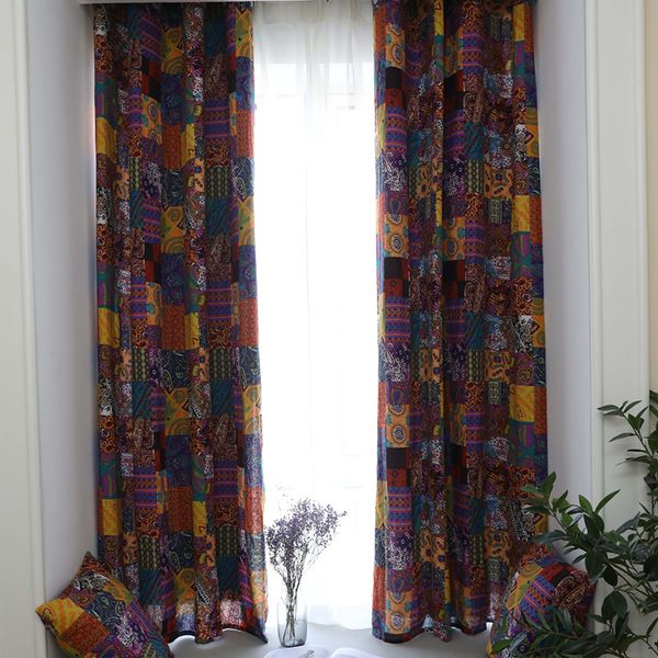 140*215cm vintage curtains finished bohemian retro ethnic style living room study cotton and linen half blackout curtains
140*215cm vintage curtains finished bohemian retro ethnic style living room study cotton and linen half blackout curtains