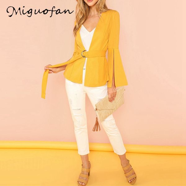 miguofan jacket women sashes belt split v-neck fashion outwear office lady solid yellow jacket coat female 2019 autumn winter, Black;brown
miguofan jacket women sashes belt split v-neck fashion outwear office lady solid yellow jacket coat female 2019 autumn winter, Black;brown
