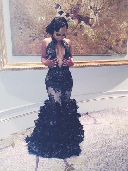 new black halter floral mermaid prom dresses backless prom tulle appliques 3d flowers floor length party evening dresses
new black halter floral mermaid prom dresses backless prom tulle appliques 3d flowers floor length party evening dresses