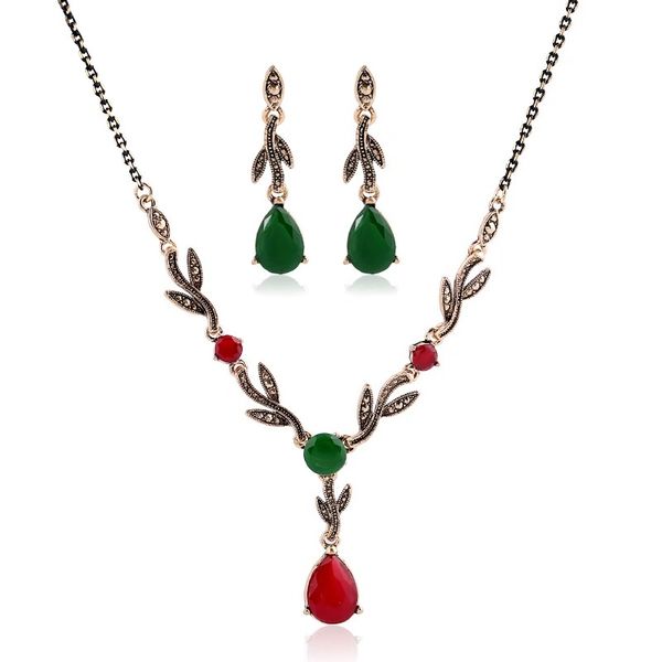retro water drop crystal diamonds dangle earrings pendant necklace for wome leaf link chain necklaces luxury red green gemstone jewelry set, Silver
retro water drop crystal diamonds dangle earrings pendant necklace for wome leaf link chain necklaces luxury red green gemstone jewelry set, Silver