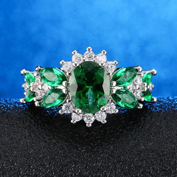 female green crystal zircon ring wedding band jewelry promise engagement rings for women, Slivery;golden
female green crystal zircon ring wedding band jewelry promise engagement rings for women, Slivery;golden