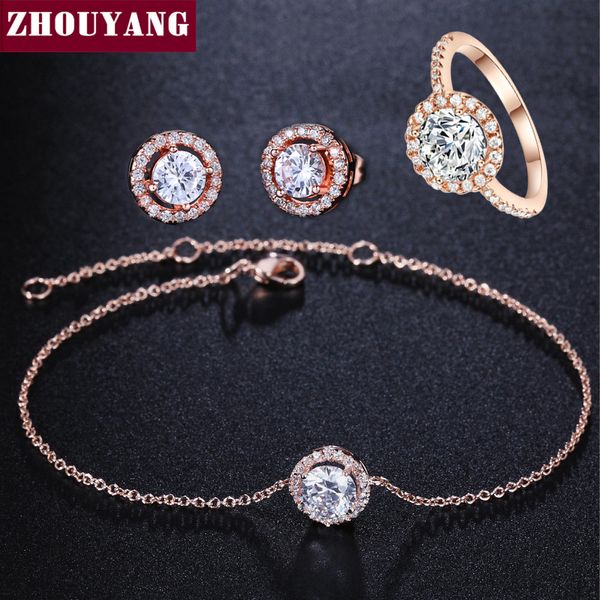 zhouyang wedding jewelry sets for women cz engagement earrings ring blacelet rose gold silver color fashion jewelry s415 s417, Slivery;golden
zhouyang wedding jewelry sets for women cz engagement earrings ring blacelet rose gold silver color fashion jewelry s415 s417, Slivery;golden