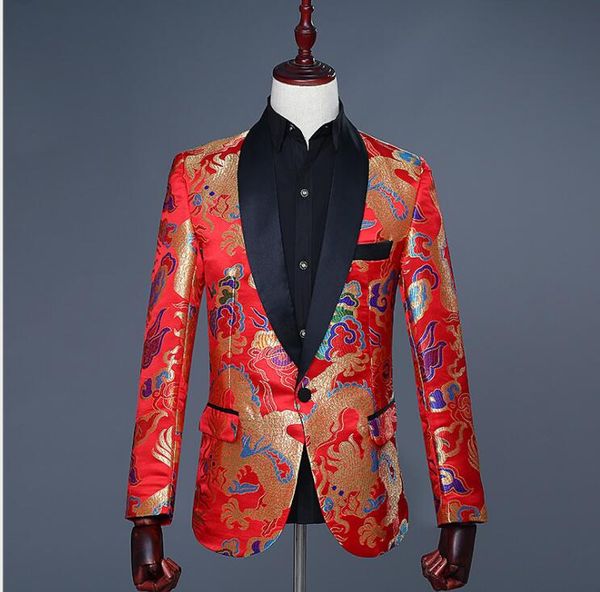 2019 new men's casual green fruit collar chinese style suit singer performance suit blazers tide fashion stage dress, White;black
2019 new men's casual green fruit collar chinese style suit singer performance suit blazers tide fashion stage dress, White;black
