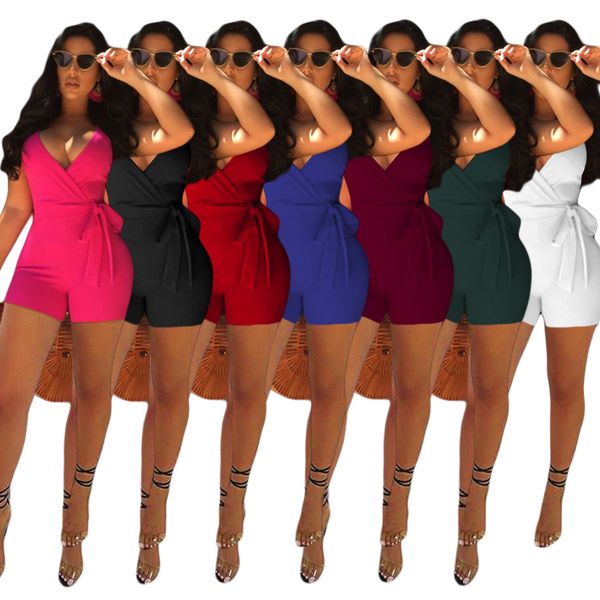 spot 2020 european spring and autumn fashion deep v-neck solid color one-piece shorts, support mixed batch, Black;white
spot 2020 european spring and autumn fashion deep v-neck solid color one-piece shorts, support mixed batch, Black;white