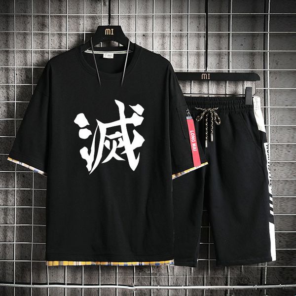 high-q anime kimetsu no yaiba kamado tanjirou pure cotton t-shirt demon slayer nezuko punk rock loose short pants sets, Gray
high-q anime kimetsu no yaiba kamado tanjirou pure cotton t-shirt demon slayer nezuko punk rock loose short pants sets, Gray