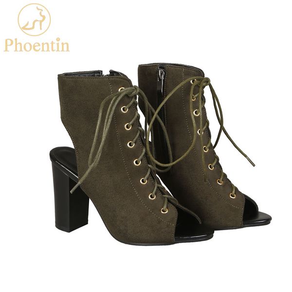 phoentin army green summer boots women peep toe lace up sandals boots super high heels open heel side zipper shoes ladies ft613, Black
phoentin army green summer boots women peep toe lace up sandals boots super high heels open heel side zipper shoes ladies ft613, Black