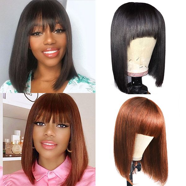 meetu remy hair ombre colored short bob wigs straight human hair wigs with bangs 4# t1b/27 peruvian none lace wigs 99j ginger, Black;brown
meetu remy hair ombre colored short bob wigs straight human hair wigs with bangs 4# t1b/27 peruvian none lace wigs 99j ginger, Black;brown