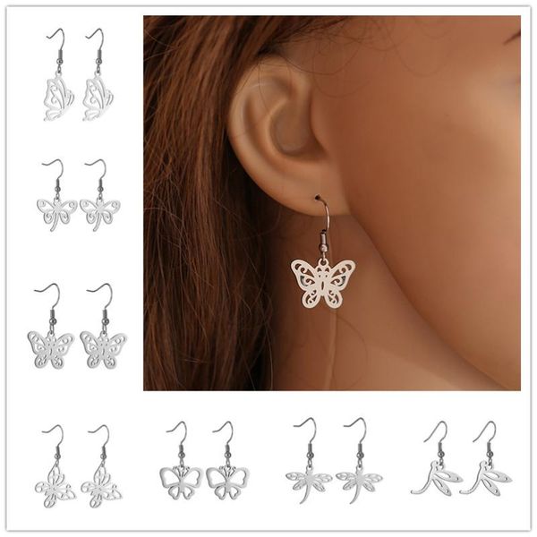 cute butterfly drop earrings for women silver color stainless steel lovely dragonfly insect dangle earrings girls party jewelry
cute butterfly drop earrings for women silver color stainless steel lovely dragonfly insect dangle earrings girls party jewelry