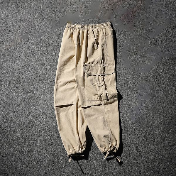 men's casual trousers multi-pocket loose plain elastic waist jogger harem winter autumn cargo pants plus size, Black 
men's casual trousers multi-pocket loose plain elastic waist jogger harem winter autumn cargo pants plus size, Black