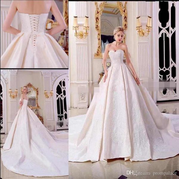 china supplier wedding dresses sweetheart neck lace appliques women bridal gowns with lace up, White
china supplier wedding dresses sweetheart neck lace appliques women bridal gowns with lace up, White