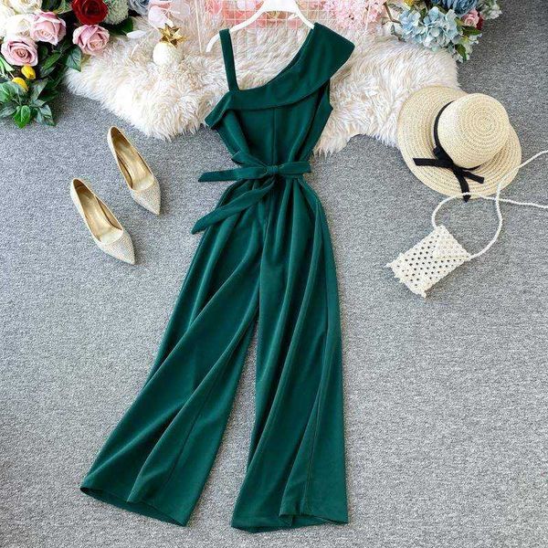 women's jumpsuits & rompers women 2021 summer single shoulder ladies solid high waist sashes female color sleeveless casual n381, Black;white
women's jumpsuits & rompers women 2021 summer single shoulder ladies solid high waist sashes female color sleeveless casual n381, Black;white