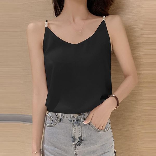 women solid color satin strap halter v neck basic cami sleeveless silk tank women's summer camisole plus size, White 
women solid color satin strap halter v neck basic cami sleeveless silk tank women's summer camisole plus size, White