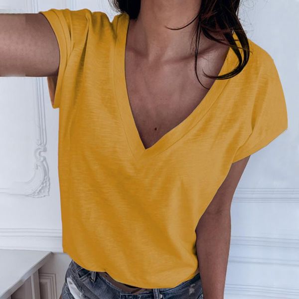 cysincos summer t shirt women casual candy color women tee shirts v-neck pus size short sleeve t-shirt ladies clothings, White
cysincos summer t shirt women casual candy color women tee shirts v-neck pus size short sleeve t-shirt ladies clothings, White