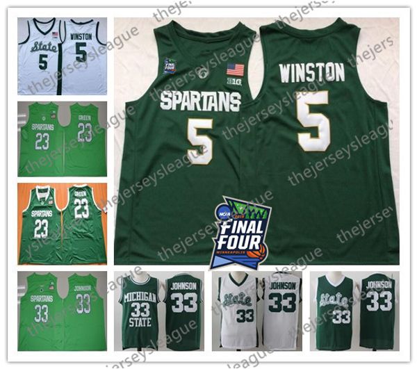 2019 spartans final four michigan state 5 cassius winston #33 johnson retro earvin vintage #23 draymond white green ncaa basketball jersey, Black
2019 spartans final four michigan state 5 cassius winston #33 johnson retro earvin vintage #23 draymond white green ncaa basketball jersey, Black