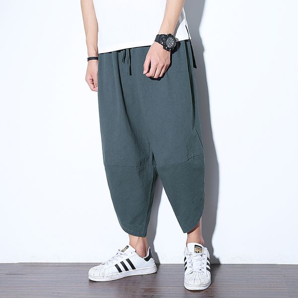 #4512 2019 linen pants men summer thin retro linen wide leg pants loose baggy fashion hip hop trousers harem elastic waist, Black
#4512 2019 linen pants men summer thin retro linen wide leg pants loose baggy fashion hip hop trousers harem elastic waist, Black