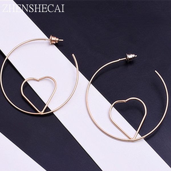 fashion round earring heart inside simple design sliver gold color geometric hoop earring jewelry for women girl gift e0318, Golden;silver
fashion round earring heart inside simple design sliver gold color geometric hoop earring jewelry for women girl gift e0318, Golden;silver