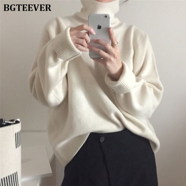 women's sweaters bgteever casual thick autumn winter turtleneck oversize sweater pullover women warm chic loose female knitted 2021, White;black
women's sweaters bgteever casual thick autumn winter turtleneck oversize sweater pullover women warm chic loose female knitted 2021, White;black