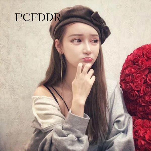 pcfddr korean version autumn and winter bow beret temperament lady pumpkin hat pure color simple octagonal hat, Blue;gray
pcfddr korean version autumn and winter bow beret temperament lady pumpkin hat pure color simple octagonal hat, Blue;gray