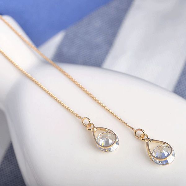 female fashion long ear line drop earrings sparkling tassel dangle earring for women girl wedding jewelry wholesale brincos, Silver
female fashion long ear line drop earrings sparkling tassel dangle earring for women girl wedding jewelry wholesale brincos, Silver
