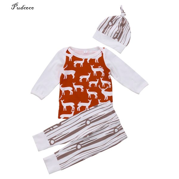 3 pcs cute infant baby girls boys clothes cartoon deer t shirt + stripes long pants + cute cap outfits set suit for 6-24m, Pink;blue
3 pcs cute infant baby girls boys clothes cartoon deer t shirt + stripes long pants + cute cap outfits set suit for 6-24m, Pink;blue
