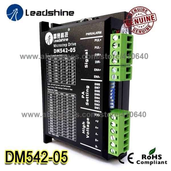 

leadshine dm542-05 1a to 4.2a 20 to 50vdc for nema 17 nema23 nema 42 and nema 57 stepper motor 25000 pulse per rev ing