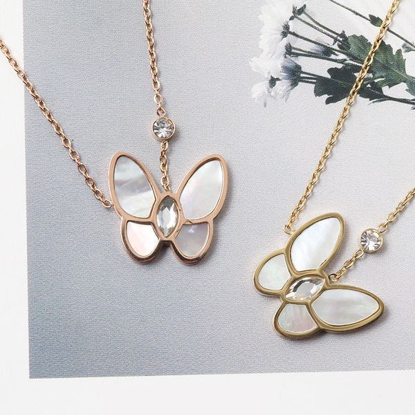korean style simple butterfly pendant necklace stainless steel ladies titanium steel necklacea for women girls, Silver
korean style simple butterfly pendant necklace stainless steel ladies titanium steel necklacea for women girls, Silver