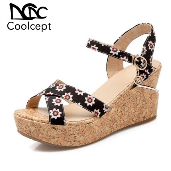 sandals coolcept summer print women thick bottom wedges shoes casual holiday high heel buckle footwear size 33-40, Black
sandals coolcept summer print women thick bottom wedges shoes casual holiday high heel buckle footwear size 33-40, Black