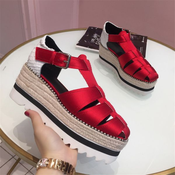 sandalias de verano para mujer red t-strap women sandals rivet platform sandals wedge shoes woman buckle strap sandalia feminina, Black
sandalias de verano para mujer red t-strap women sandals rivet platform sandals wedge shoes woman buckle strap sandalia feminina, Black