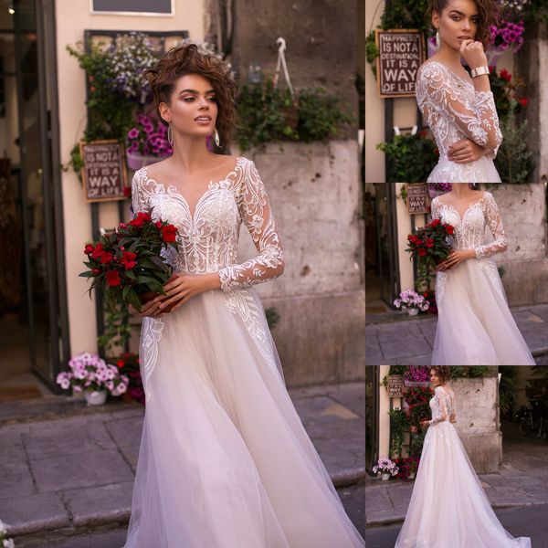 lussano 2019 свадебные платья v-образным вырезом с длинным рукавом и кружевными аппликациями свадебные платья пуговицы на спине с скользящим, White
lussano 2019 свадебные платья v-образным вырезом с длинным рукавом и кружевными аппликациями свадебные платья пуговицы на спине с скользящим, White