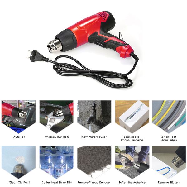 2000w ac220v electric heat gun handheld electric air gun dual temperature adjustable heat tool set with 4pcs nozzles
2000w ac220v electric heat gun handheld electric air gun dual temperature adjustable heat tool set with 4pcs nozzles