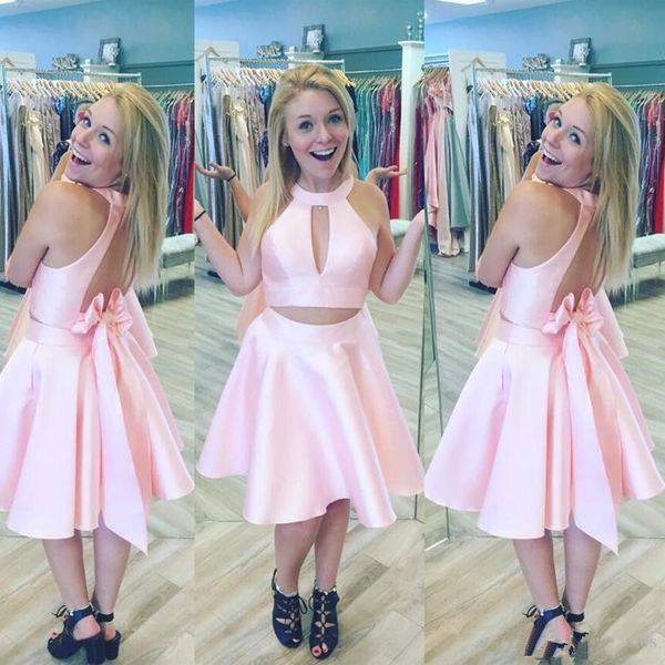 pink two piece a line homecoming dresses jewel neck sleeveless backless satin knee length cocktail dresses with bow party dress 181, Blue;pink
pink two piece a line homecoming dresses jewel neck sleeveless backless satin knee length cocktail dresses with bow party dress 181, Blue;pink