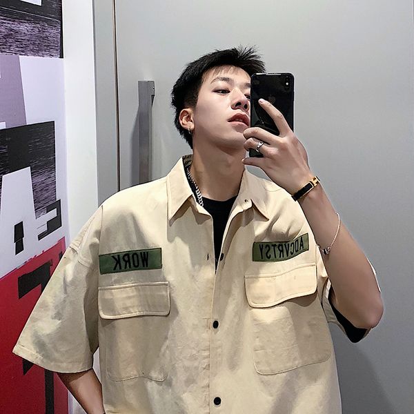 2019 spring and summer new fashion trend korean version of loose couple cotton multi-pocket tooling casual shirt -xl funny, White;black
2019 spring and summer new fashion trend korean version of loose couple cotton multi-pocket tooling casual shirt -xl funny, White;black