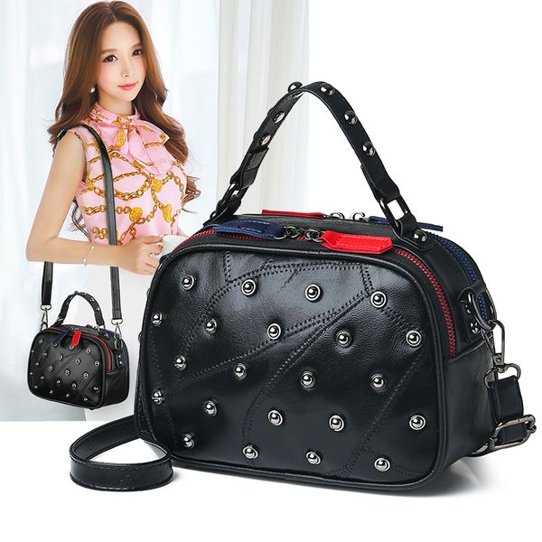women genuine leather bags shoulder bags for ladies hand luxury designer rivet handbag new
women genuine leather bags shoulder bags for ladies hand luxury designer rivet handbag new