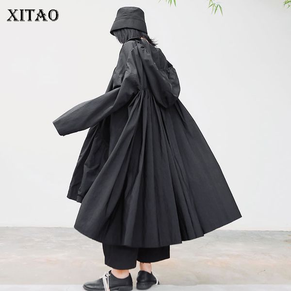 xitao plus size trench women fashion pleated wide waist hooded collar small fresh minority 2020 spring casual coat 3218, Tan;black
xitao plus size trench women fashion pleated wide waist hooded collar small fresh minority 2020 spring casual coat 3218, Tan;black