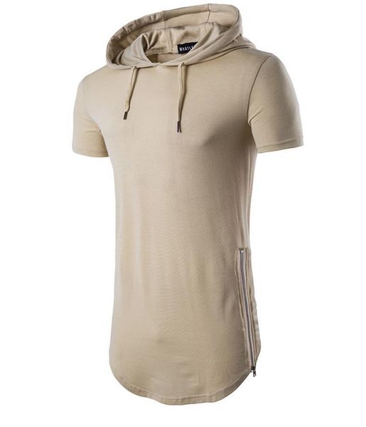 long tshirt men hooded zipper design solid color men sport t shirts short sleeve brief stylish 2017 fashion, White;black
long tshirt men hooded zipper design solid color men sport t shirts short sleeve brief stylish 2017 fashion, White;black